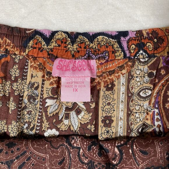 Vtg Women's Sz 1X Patchwork Midi Skirt Tiered Boho Hippie Festival CottageCore - Picture 3 of 5